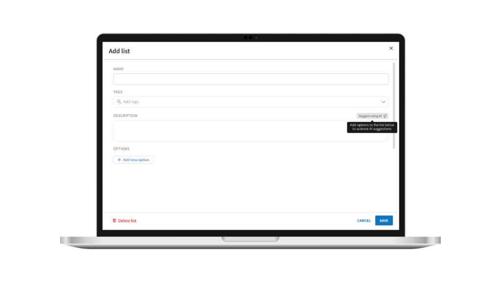 How to add a list